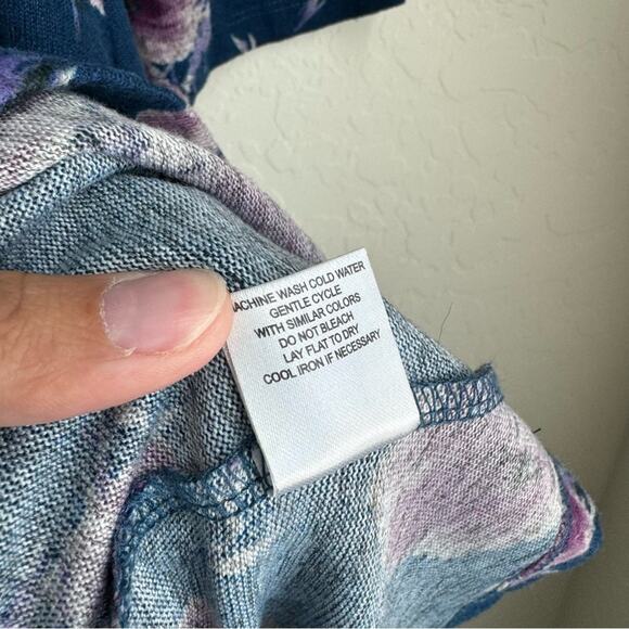 Charming Charlie Knit Floral Dress Blue Purple Wrap - Picture 3 of 9